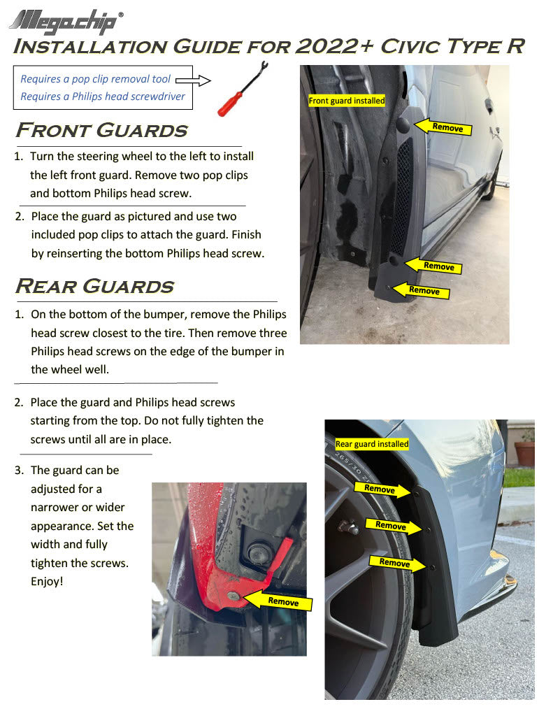 Honda Civic Type R (FL5) 2022+ Splash Guards