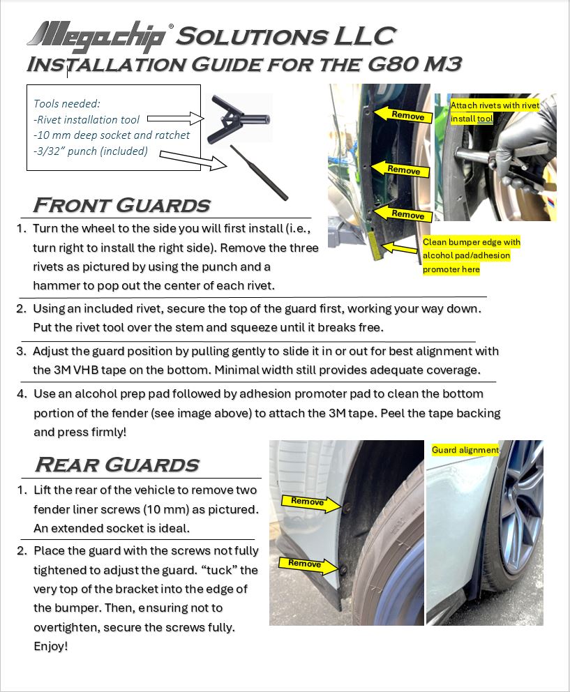 BMW M3 (G80) Splash Guards