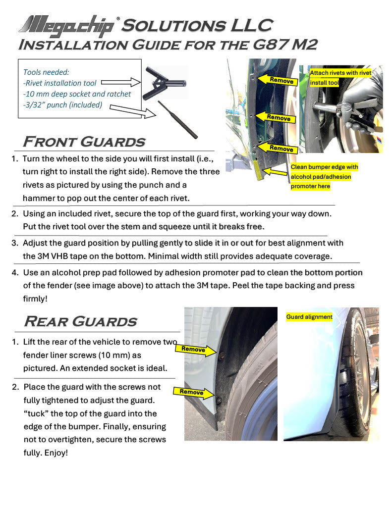 BMW M2 (G87) Splash Guards