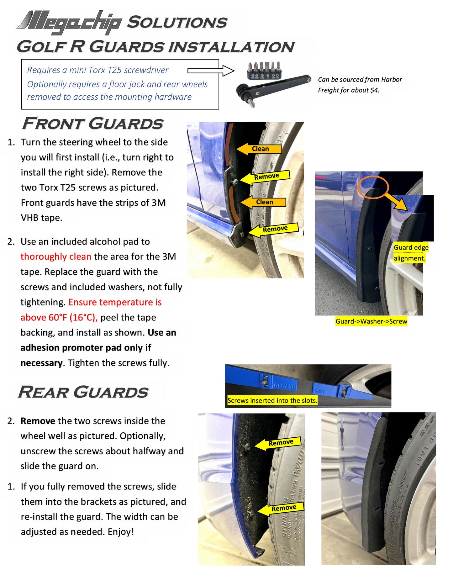 2022+ Volkswagen GTI and Golf R (MK8) Splash Guards
