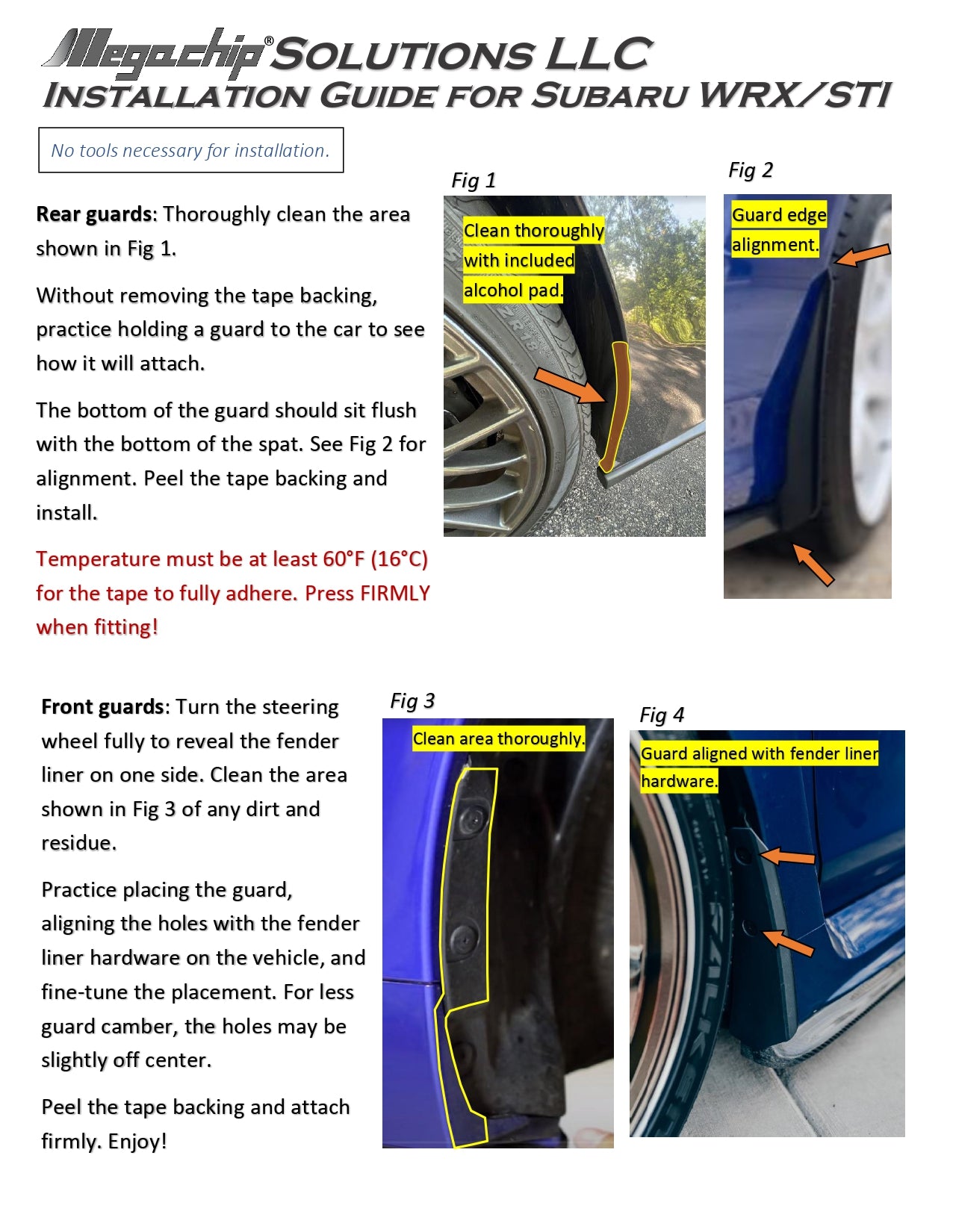 H*a様 WRX Mk-T 154 2015-2021 Subaru WRX / STI Guards – Megachip